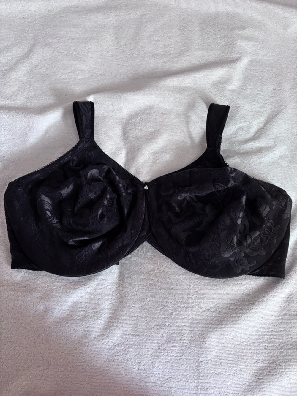 Wacoal Black Full Coverage Underwire Bra with Floral Jacquard